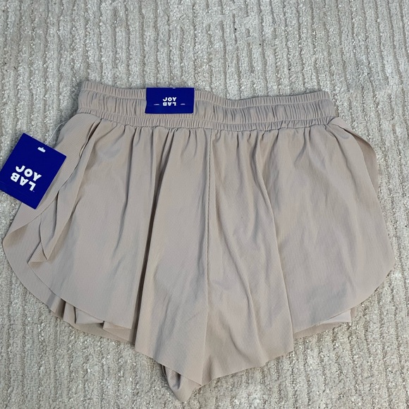 Joy Lab Layered Flutter Running Shorts Tan Size XS NWT Mid Rise Target Athletic - Picture 2 of 10